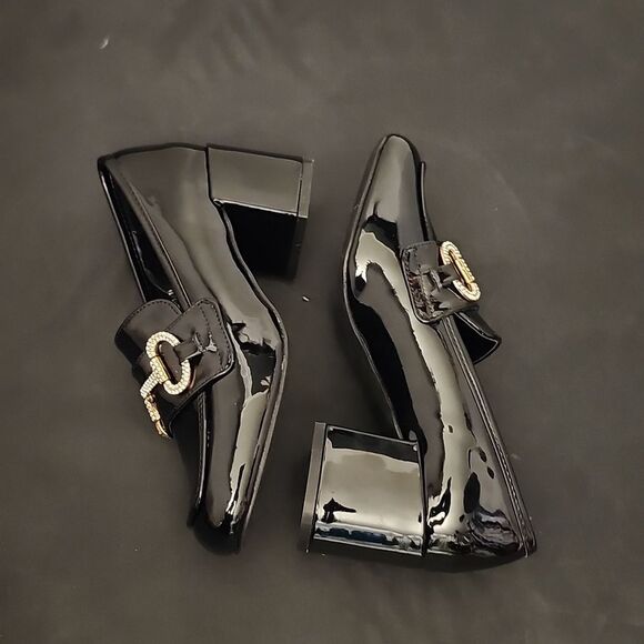 BRAND NEW BAMBOO DOLL RHINESTONE CHAIN LINING WOMEN'S LOAFERS - Picture 10 of 14